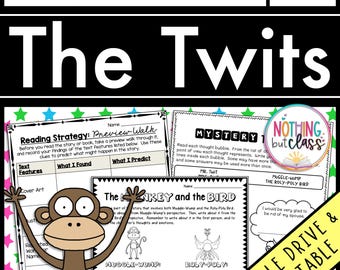The Twits | Reading Response Activities and Projects | Guided Reading | Worksheets | Printable and Digital
