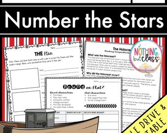 Numera las estrellas / Actividades y proyectos de respuesta de lectura / Recursos para el estudio de novelas / Hojas de trabajo y material digital