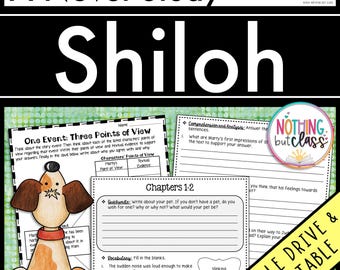 Shiloh Novel Study Unit | Literature Guide | Comprehension Worksheets | Homeschool Reading | Unit Study