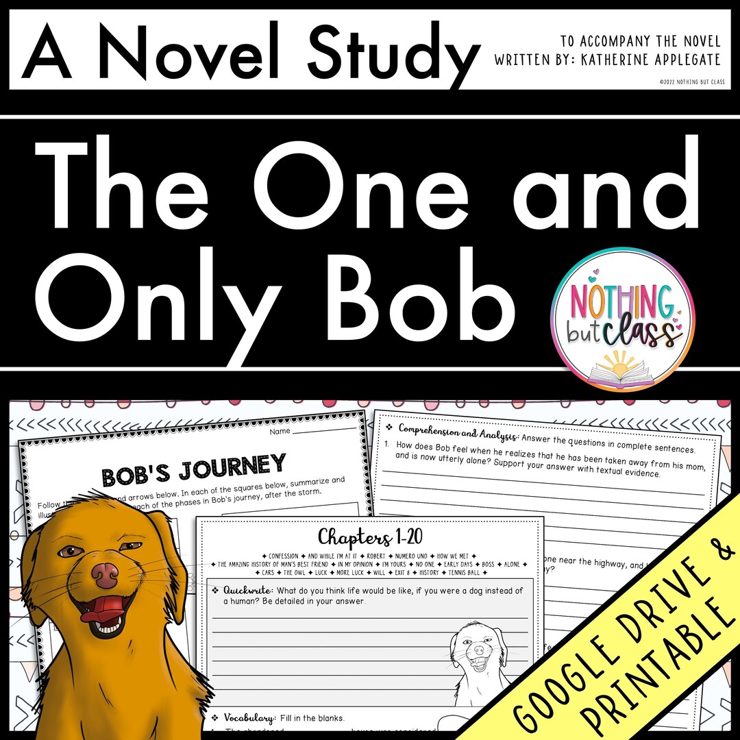 The One and Only Bob Novel Study Unit | Literature Guide ...