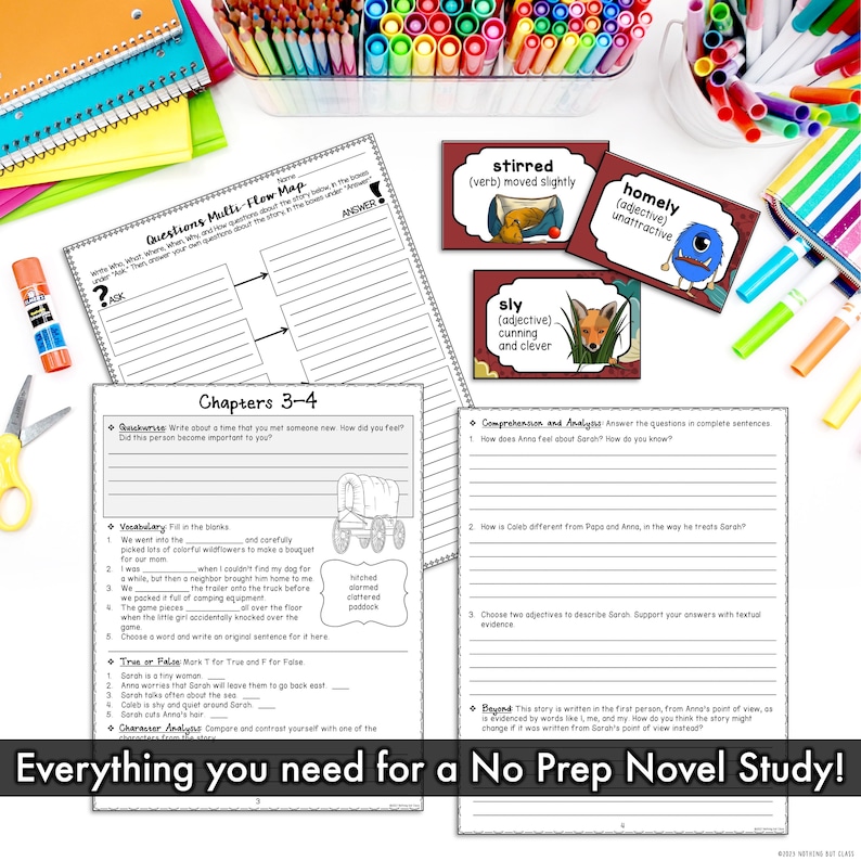 Sarah Plain and Tall Novel Study Unit | Literature Guide ...