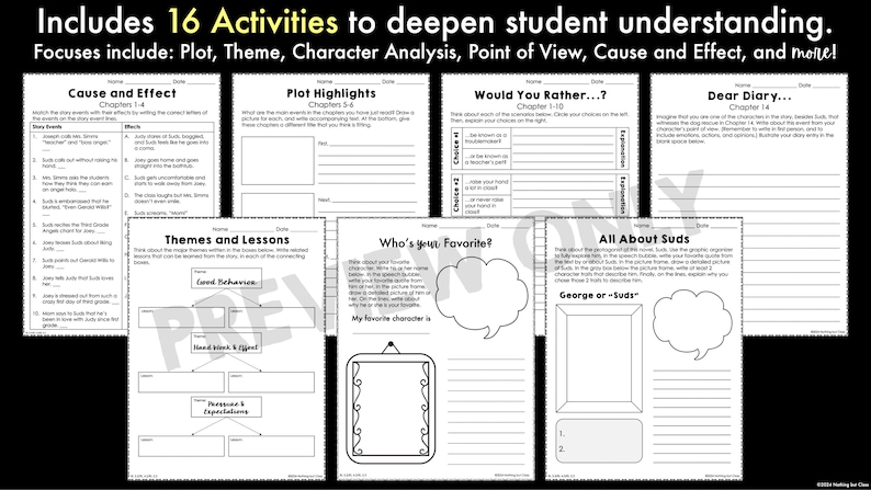 Third Grade Angels Novel Study Unit | Literature Guide | Comprehension ...