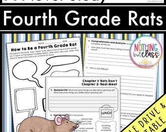 Fourth Grade Rats Novel Study Unit | Literature Guide | Comprehension Worksheets | Activities and Tests | ELA Homeschool | Book Unit