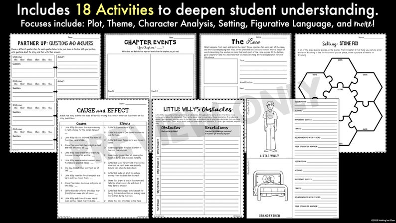 Stone Fox Novel Study Unit | Literature Guide | Comprehension ...