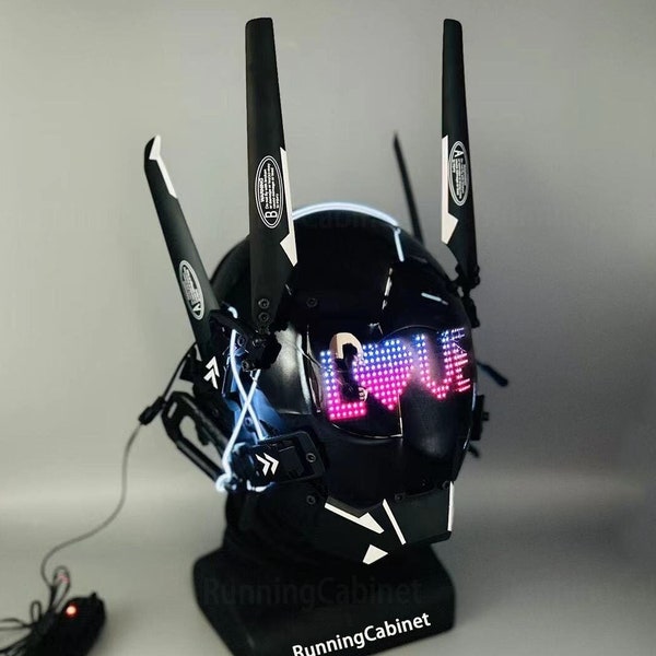 Máscara ciberpunk con Bluetooth, máscara futurista, casco ciberpunk, máscara tecnológica, Cyberpunk 2077, artículos de cosplay ciberpunk
