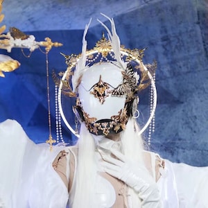 Cyberpunk Mechanical Angel Mask Cosplay