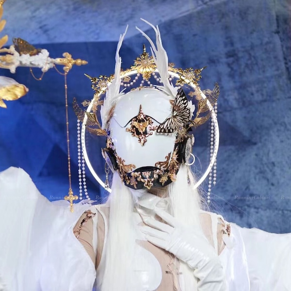 Cyberpunk Mechanical Angel Mask Cosplay