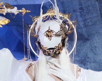 Cyberpunk Mechanische Engel Maske Cosplay