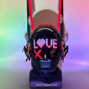 Bluetooth Cyberpunk Bunny Mask | Rave Mask | Cyberpunk Helmet | Techear Mask | Masquerade Mask | Cyberpunk 2077 | Cyberpunk Cosplay Merch