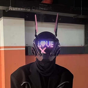 Bluetooth Cyberpunk Bunny Mask | Rave Mask | Cyberpunk Helmet | Techear Mask | Masquerade Mask | Cyberpunk 2077 | Cyberpunk Cosplay Merch