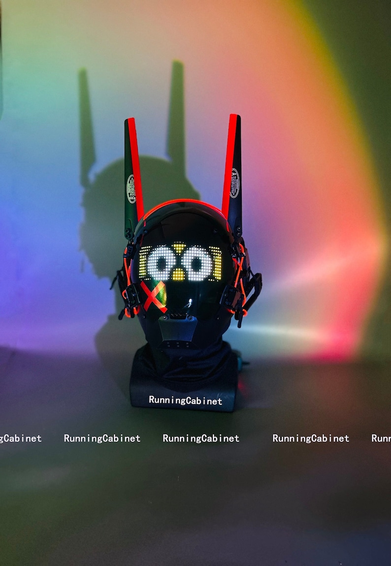 Bluetooth Cyberpunk Bunny Mask | Rave Mask | Cyberpunk Helmet | Techear ...