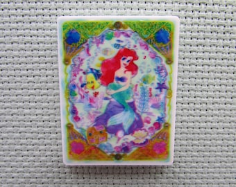 Ariel and Flounder with a Cavern Full Of Treasures Minder, for Diamond Painting and Needlepoint