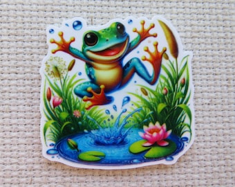 Puddle Jumping Frog Minder, for Diamond Painting or Needlepoint