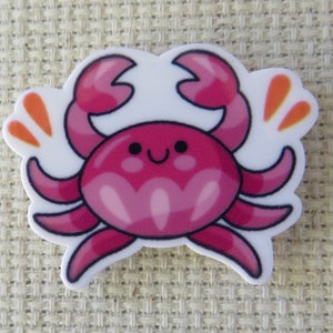Smiling Pink Crab Needle Minder, Cover Minder, Magnet