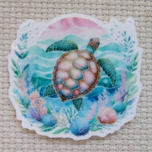 Sea Turtle and Shells Minder, for Diamond Painting or Needlepoint