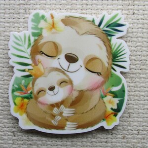 Mom and Baby Sloth Needle Minder. Cover Minder, Magnet