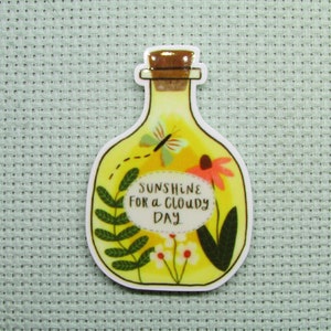 A Bottle of Sunshine for a Cloudy Day Needle Minder, Cover Minder, Magnet