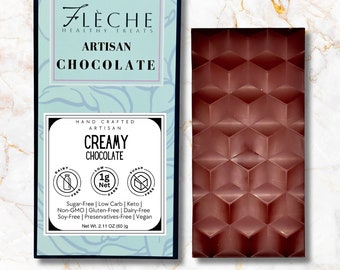 Vegan Milk chocolate Dairy Free No Added Sugar Artisan Chocolate | Flèche Healthy Treats