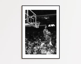 Michael Jordan Poster, Air Jordan, His Airness, Black and White Wall Art,Vintage Wall Art, Photograph Prints, Basketball Gift, NBA Fans