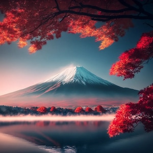 Mt Fuji art digital print