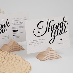 EDITIERBARE Moderne Business Dankeskarte Canva Vorlage, Kundenpaket Beilegekarte, Elegante Postkarte Danke Mailer, Moderner Luxus