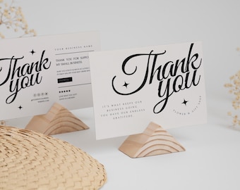 Editable Business Thank You Card Template: Elegant Design (Canva)