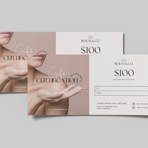 Beauty Gift Certificate Template, Canva template, editeble Gift Card, Gift card for beauty salon, beauty salon Voucher