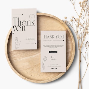 EDITIERBARE Luxus-Business-Dankeschön-Karte Canva-Vorlage, Kundenpaket-Einlegekarte, elegante Postkarte Dankesmailer, schicke Ästhetik