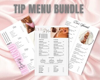 Onlyfans Minimalist Tipping Menu Bundle | Adult Creator List | Camming, Cam Girl | Valentines Onlyfans | Editable Template |