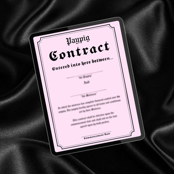 Findom Contract Template Etsy Findom Contract Template Etsy
