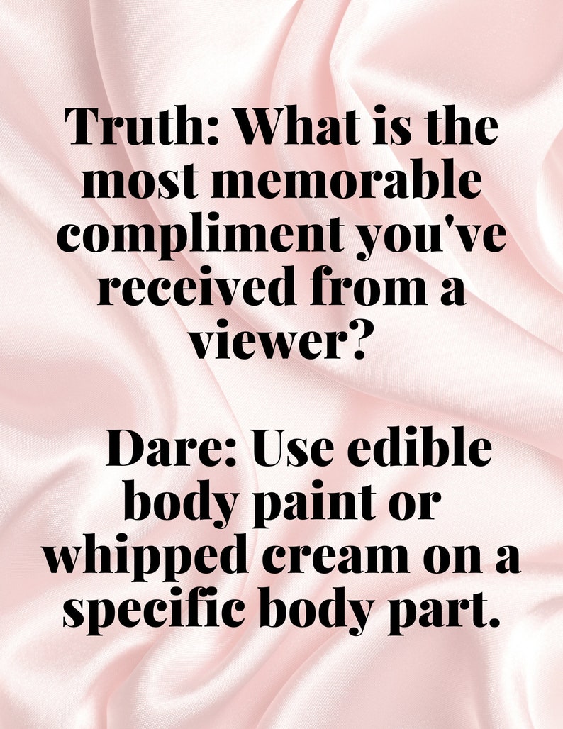 Onlyfans Live Cam Model Games for Fans Truth or Dare Questions and(04)
