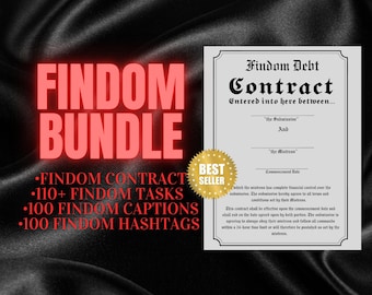 Findom-inhoudsbundel | 110 Findom-taken voor subs | 100 Findom-hashtags en bijschriften | Findom Schuldcontract 1 PAGINA