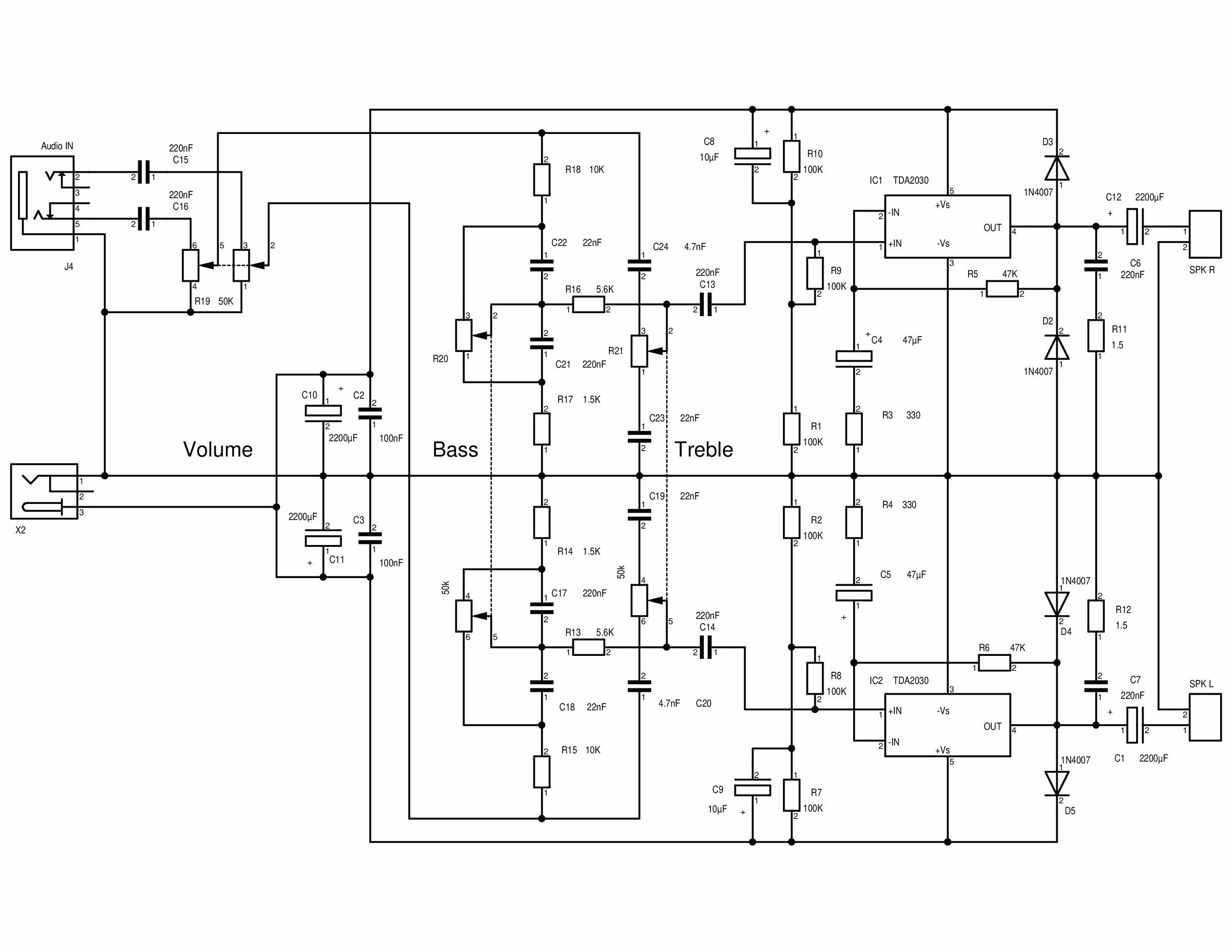 Stereo TDA2030 Audio Amplifier DIY Kit With Tone Control V1.1 - Etsy
