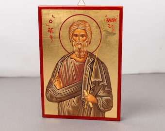 Saint Andrew the Apostle,Agios Andreas, Byzantine icon Byzantine art wall hanging icon.