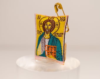 Filakto avec prière, amulette grecque, charme et protection avec icône de Jésus-Christ et prière au dos.