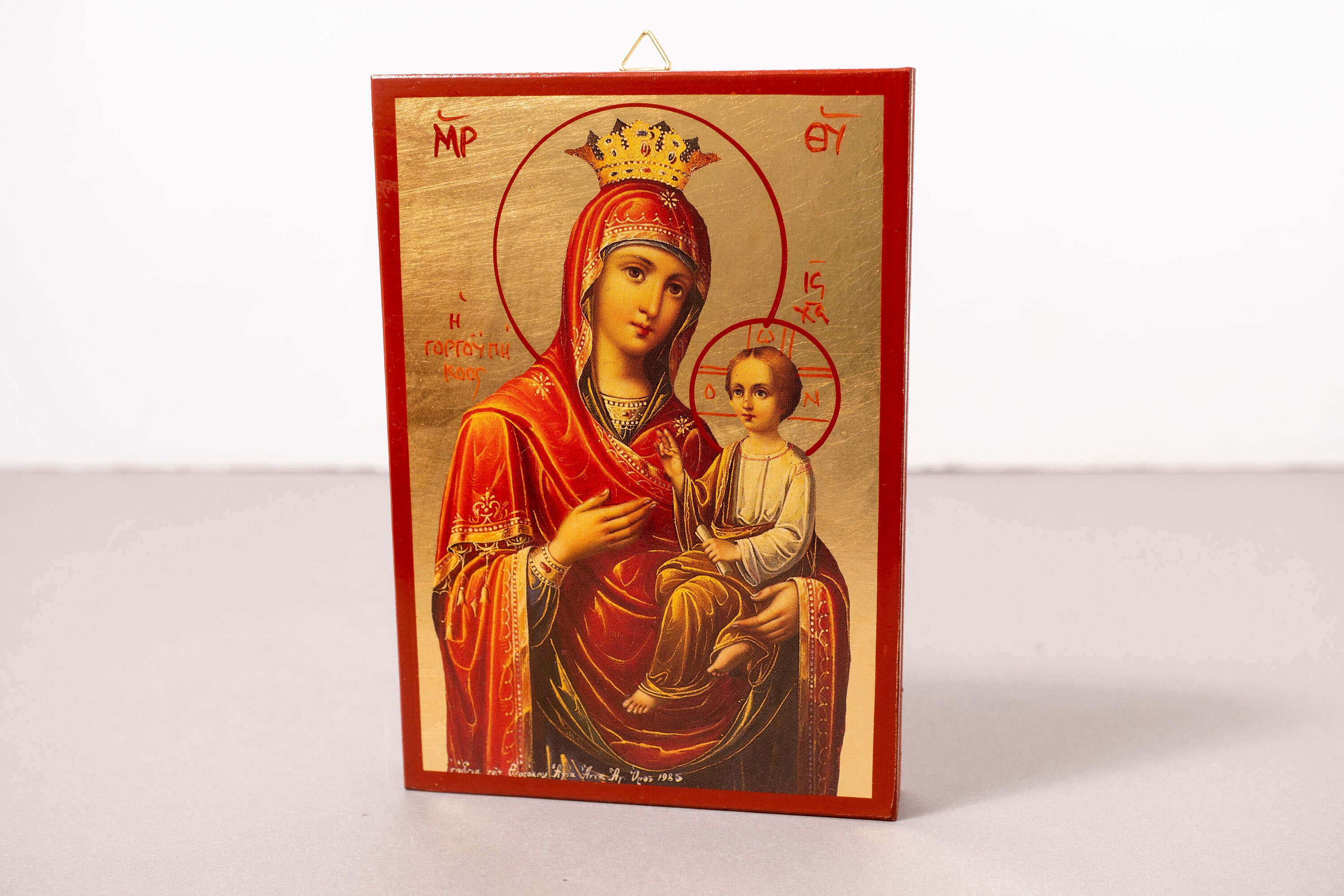 Handmade Greek Orthodox Icon With the Virgin Mary Gorgoepikoos ...