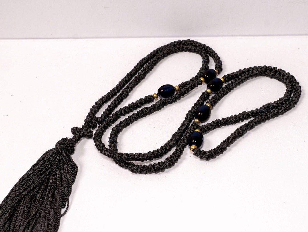Original Athonite Christian Prayer Rope 300 Knots With Black Beads ...