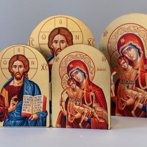 Amazing  Wooden Diptych with the Jesus Christ and Holy Theotokos (Aksion Esti) – Shipping only with express 5-8 days .