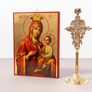 Handmade Greek Orthodox Icon With the Virgin Mary Gorgoepikoos ...