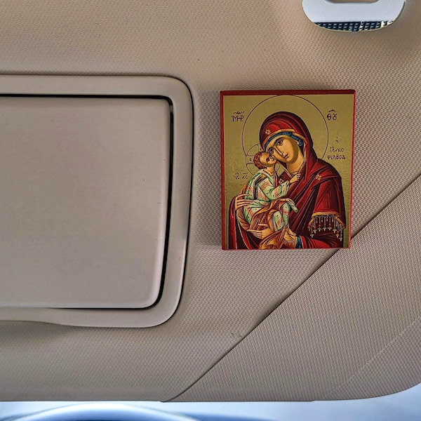 For your car Wooden Byzantine Orthodox Icons , art wall hanging amazing idea for orthodox gift.