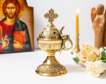 Home Censer Brass Carved .-Perfume burner - with handle and  free Gifts