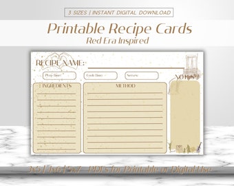 Fearless Era inspiriert druckbare Rezeptkartenvorlage | Backen/Cocktail/Mocktail Rezepte| Eras Mottoparty| Sofortdownload| Zuhause ausdrucken