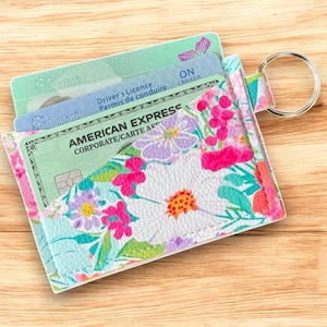 Porte-cartes porte-clés, Portefeuille en similicuir, Porte-cartes, Portefeuille floral, Porte-cartes léger, Joli portefeuille, Portefeuille minimaliste, Accessoire