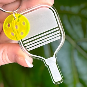 Pickleball Keychain I Pickleball Paddle I Acrylic Keychain I Pickleball Bag Tag I Motel Keychain I Pickleball Gift I Pickleball Accessories