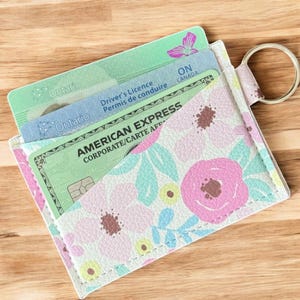 Porte-cartes porte-clés, Portefeuille en similicuir, Porte-cartes, Portefeuille fleuri, Porte-cartes léger, Joli portefeuille, Portefeuille minimaliste, Accessoire