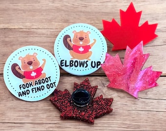 Canada Pins, Elbows Up Canada, Fook Aboot, Made in Canada, Canada Accessories, Patriotic Maple Leaf, Canadian Lapel Badge, Not For Sale