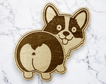 Corgi Butt Coaster I Dog Coaster I Wood Coaster I Funny Coaster I Laser Engraved Coaster I Kawaii Dog I Drink Coaster I Corgi Lover