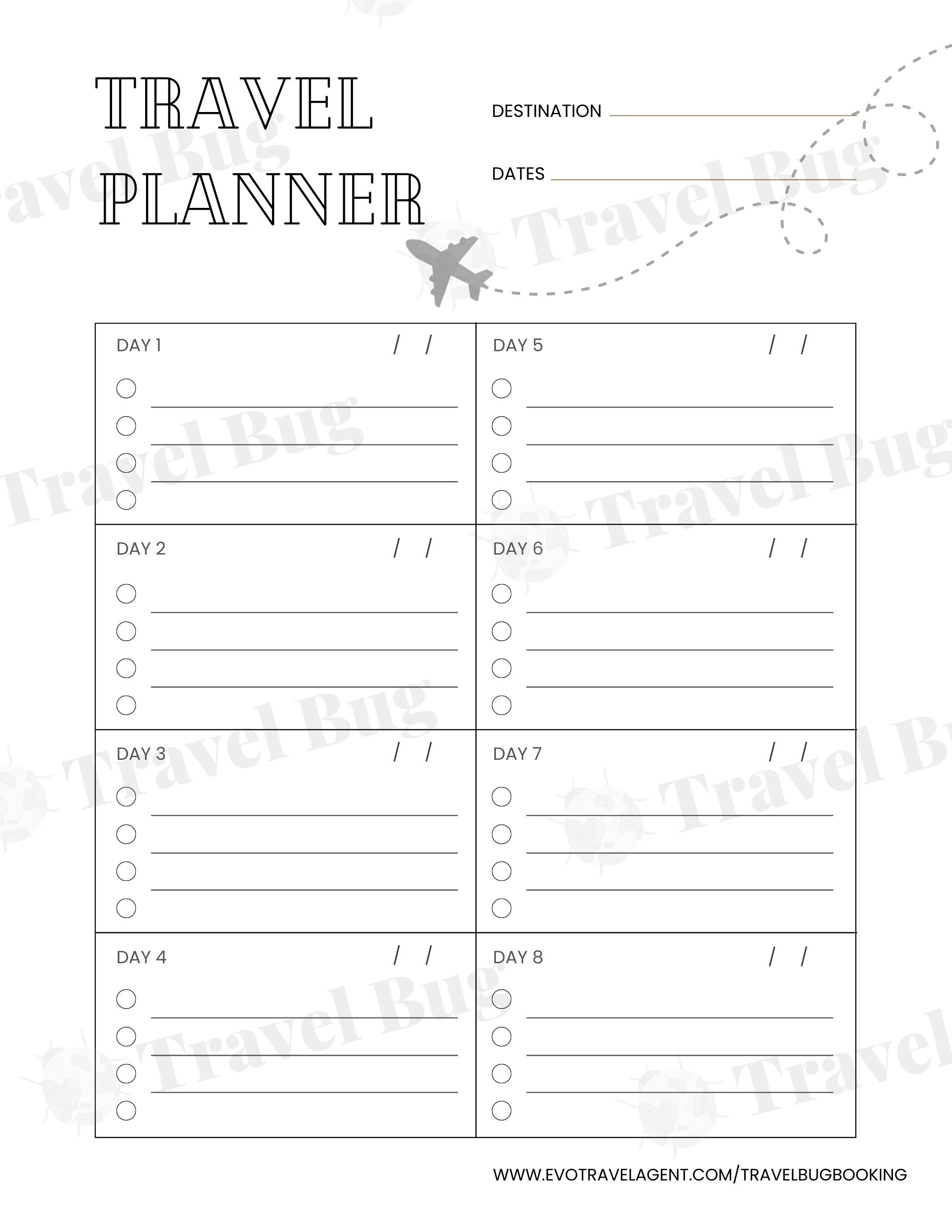Printable Travel Planner Bundle Digital Download PDF Travel Etsy