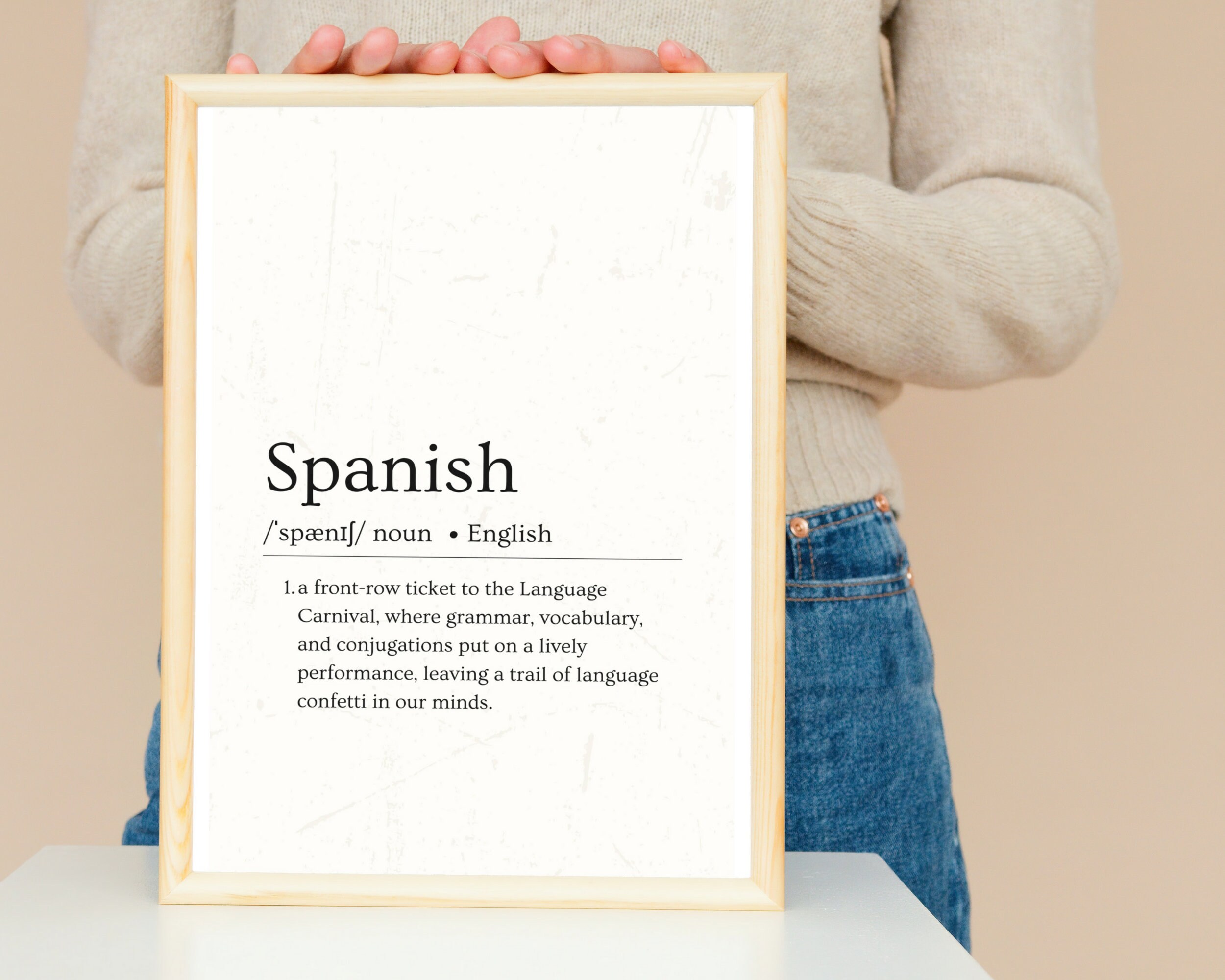 Define Spanish Spanish Definition Wall Art, Printable Classroom Decoration, Bilingual ...