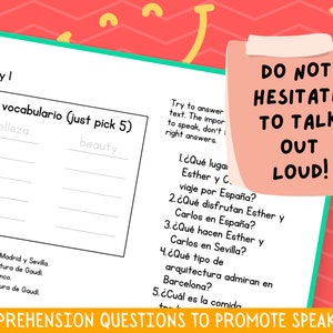 Spanish Beginner Worksheets for Adults, Reading Comprehension ...